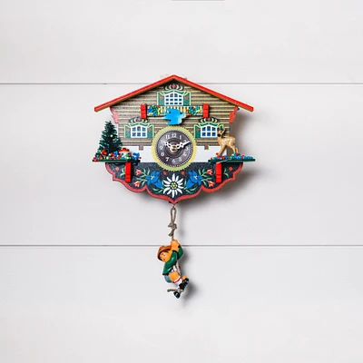 Hermle 8.5" Red and Blue Alpinist Cuckoo Wall Clock