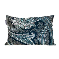 Nassau Collection 20" Dark Multicolor Embroidered Rectangular Throw Pillow