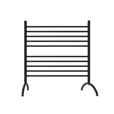 Amba Products 38" Matte Black 10 Cylindrical Brushed Bars Freestanding Towel Warmer