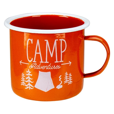 Raz 5.5” Orange and White Camp Adventures Mug