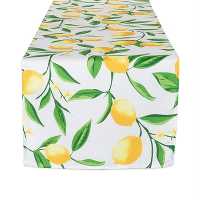 Contemporary Home Living 14" x 72" Yellow and Green Lemon Bliss Print Rectangular Table Runner