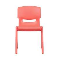 Emma and Oliver 4 Pack Plastic Stackable K-2 School Chair with 13.25"H Seat