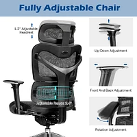 Costway Ergonomic Mesh Office Chair Adjustable High Back Chair w/ Lumbar Support