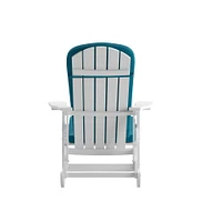 Merrick Lane Atlantic All-Weather Polyresin Adirondack Rocking Chair with Vertical Slats and Weather Resistant Cushions