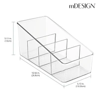 mDesign Plastic Multi-Section Food Packet Kitchen Organizer Bins