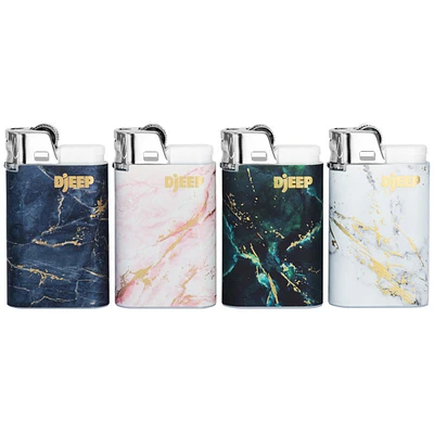 DJEEP Pocket Lighters, ELEGANT Collection Textured Metallic, Marbled Unique Lighters, Disposable Lighters