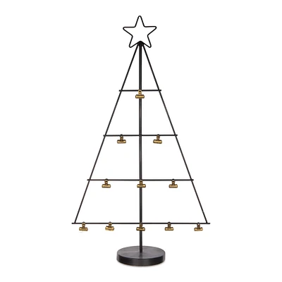 Melrose 28.5" Black Christmas Tree with Photo Clips Decoration