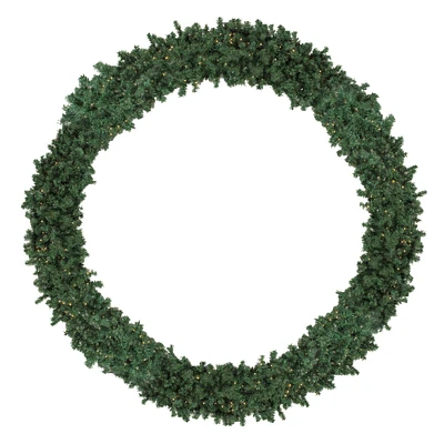 Northlight Pre-Lit High Sierra Pine Commercial Artificial Christmas Wreath, 12ft, Warm White Lights