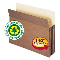 Smead 100 Recycled Top Tab File Pockets 3.5 Expansion Letter Size Redrope 25/Box