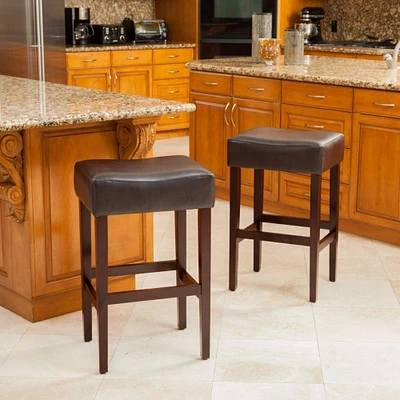 GDF Studio Duff Backless Leather Counter Stools (Set of 2)
