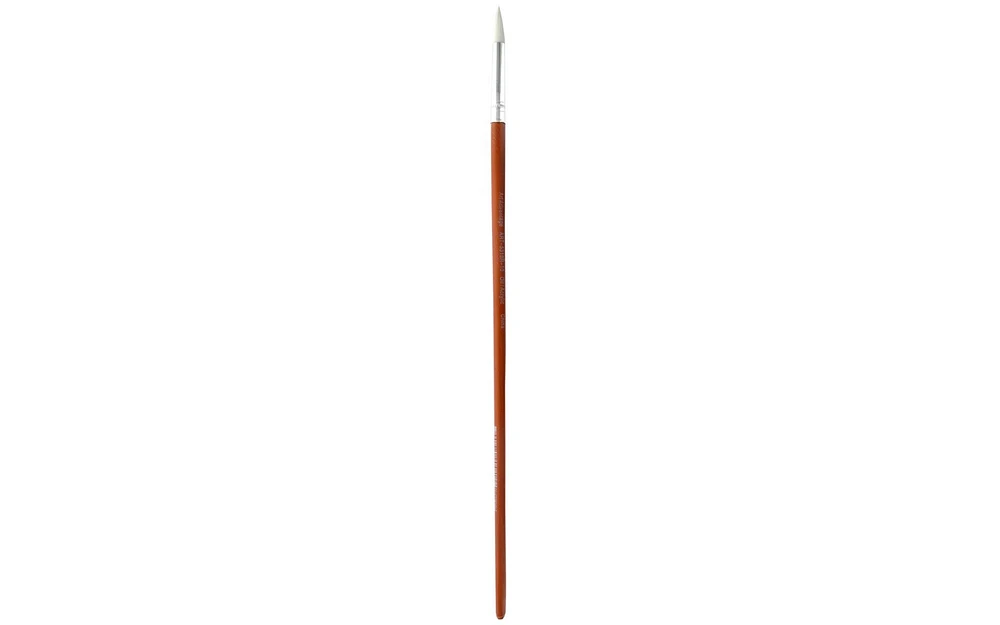 Art Advantage White Nylon Bristle Long Handle Round #10 Paint Brush with Wood Handle - paint brushes for Acrylic Paint , Oil or Watercolor Paint - Face Paint application, Nail Art