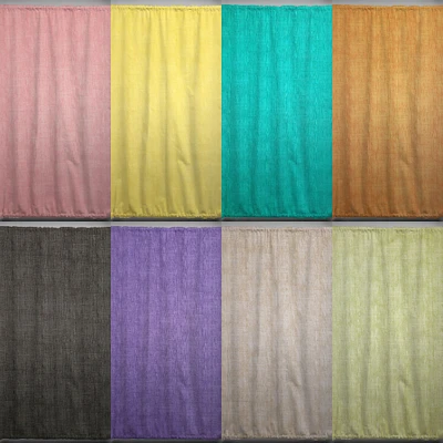 Faux Burlap French Door Curtain Panel with Tie Back (8 Colors Available