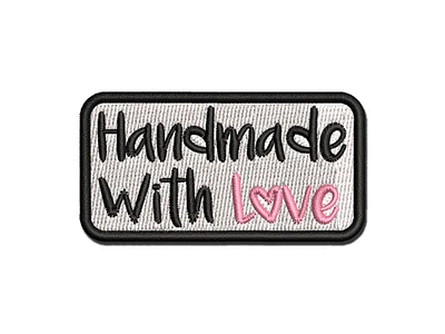Handmade with Love Sweet Multi-Color Embroidered Iron-On Patch Applique