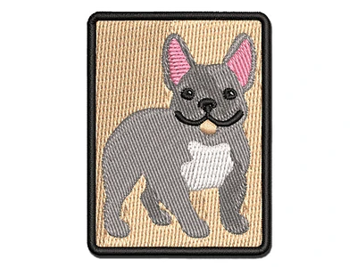 Charming Frenchie French Bulldog Pet Dog Multi-Color Embroidered Iron-On Patch Applique
