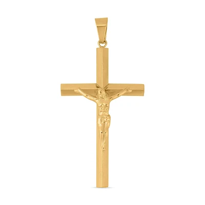 18K Gold PVD Coated Large Crucifix Cross Stainless Steel Pendant