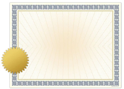 Great Papers! Certificate, Westminster Blue with Gold Foil Seals, 8.5" x 11", Printer Compatible, 25 sheets/25 Seals