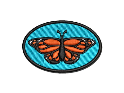 Monarch Butterfly Multi-Color Embroidered Iron-On Patch Applique
