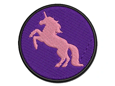 Majestic Unicorn Rearing Up Multi-Color Embroidered Iron-On Patch Applique