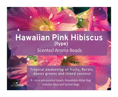 Hawaiian Pink Hibiscus type Scented Aroma Beads for making freshies or use in car, home, gym bag, Includes Sachets and Mica
