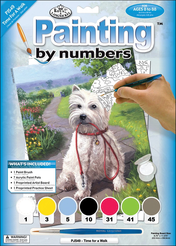 Royal & Langnickel(R) Small Paint By Number Kit 8.75"X11.75"-Time For A Walk