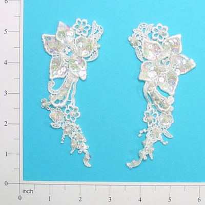 Vintage Pansy Bridal Applique/Patch Pack of 2