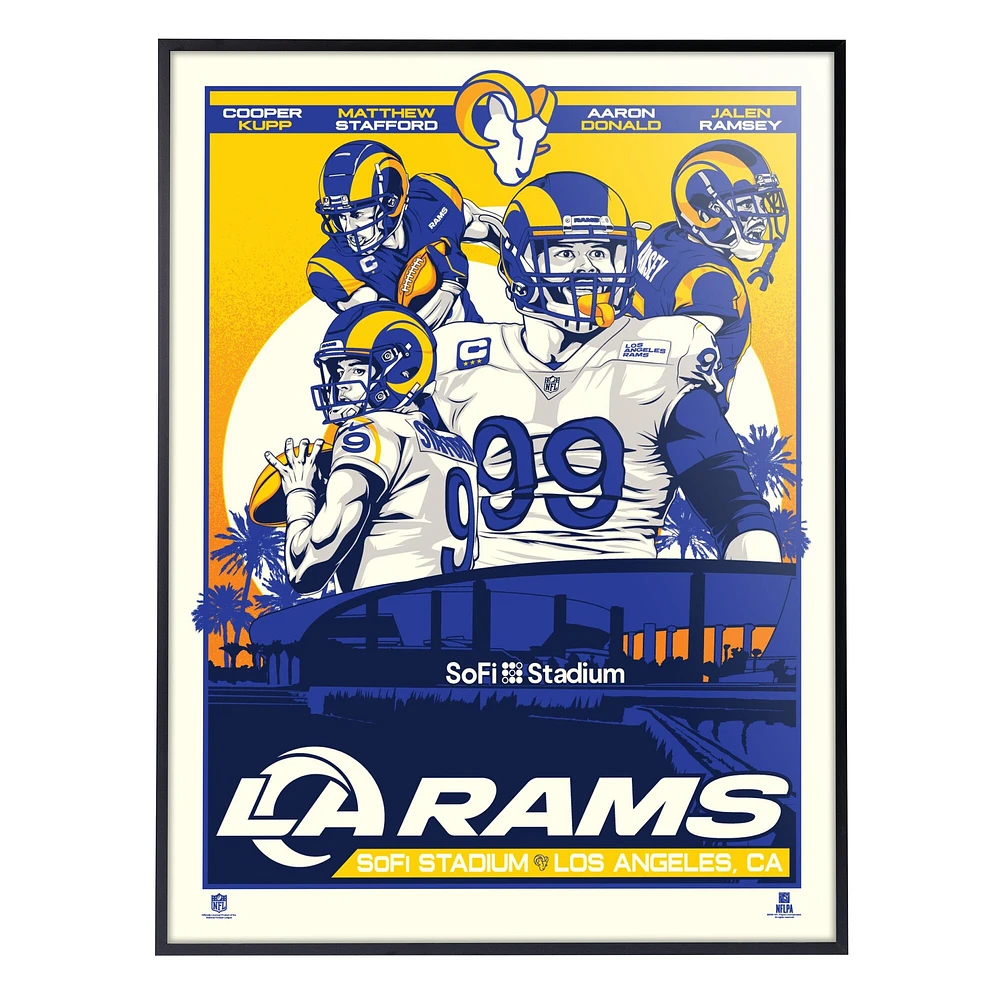 Phenom Gallery Los Angeles Rams Player 2021 18" x 24" Deluxe Framed Serigraph