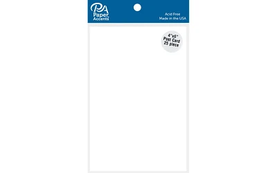 PA Paper Accents Cardstock  Cards 4" x 6" White, 65lb colored cardstock paper for card making, scrapbooking, printing, quilling and crafts, 25 piece pack