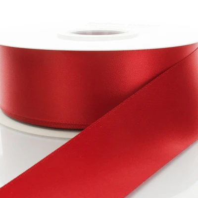2.25" Double Faced Satin Ribbon 250 Red 25yd