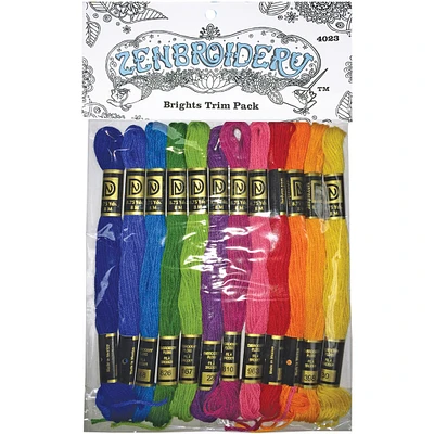 Design Works/Zenbroidery Stitching Trim Pack 12/Pkg-Brights