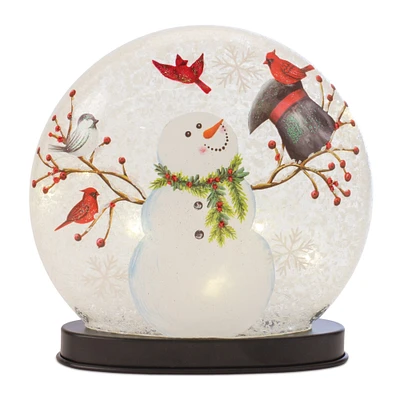 Melrose 8" LED Lighted Snowman Christmas Glass Snow Globe