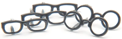 Eyelet Outlet Shape Brads 12/Pkg-Black Glasses
