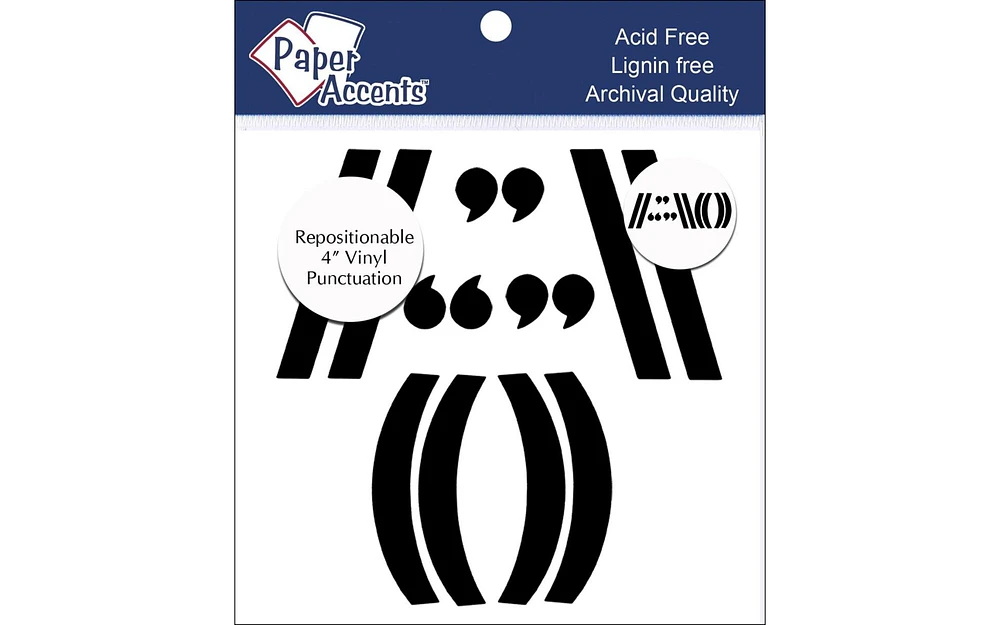 Vinyl Punctuation Removable Adh 4" 2ea(,)/"\Black