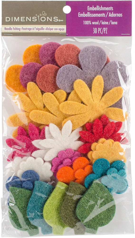 Dimensions Feltworks Die Cut Flower Value Pack-Assorted