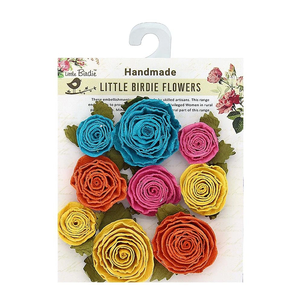 Little Birdie Layla Paper Flowers 9/Pkg