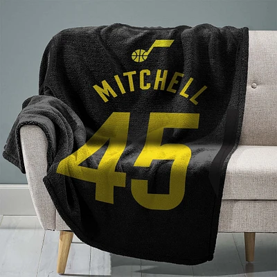 Sleep Squad Utah Jazz Donovan Mitchell 60” x 80” Raschel Plush Jersey Basketball Blanket