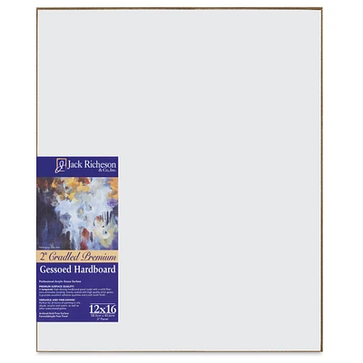 Richeson Premium Gessoed Hardboard Panel - 12" x 16", White, 2" Cradle