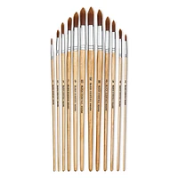 Blick Essentials Value Brush Set - Round Brushes, Brown Nylon, Set of 12