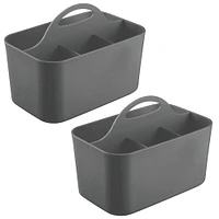 mDesign Plastic Office Storage Organizer Caddy Tote, Small, 2 Pack