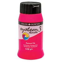 Daler-Rowney System3 Acrylic - Fluorescent Pink, 500 ml bottle