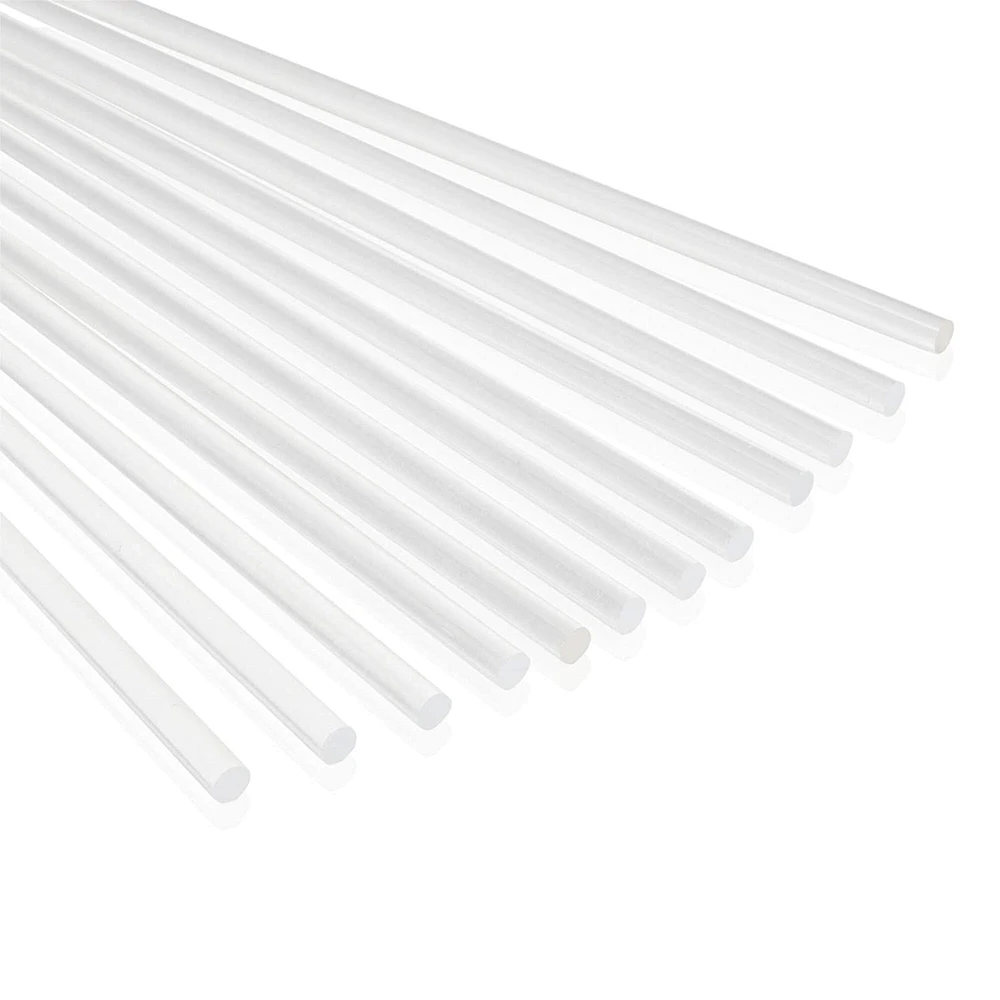 12 Pack Plastic Dowel Rods for DIY Projects, Clear Acrylic Sticks for Party Decorations (0.25x12")