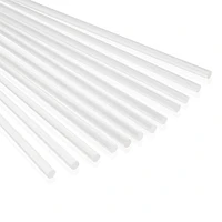 12 Pack Plastic Dowel Rods for DIY Projects, Clear Acrylic Sticks for Party Decorations (0.25x12")