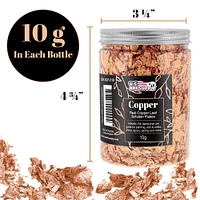 U.S. Art Supply Metallic Foil Schabin Gilding Genuine Copper Leaf Flakes, 3 Bottles - Gild Picture Frames, Decorate Epoxy Resin Nails Jewelry Slime