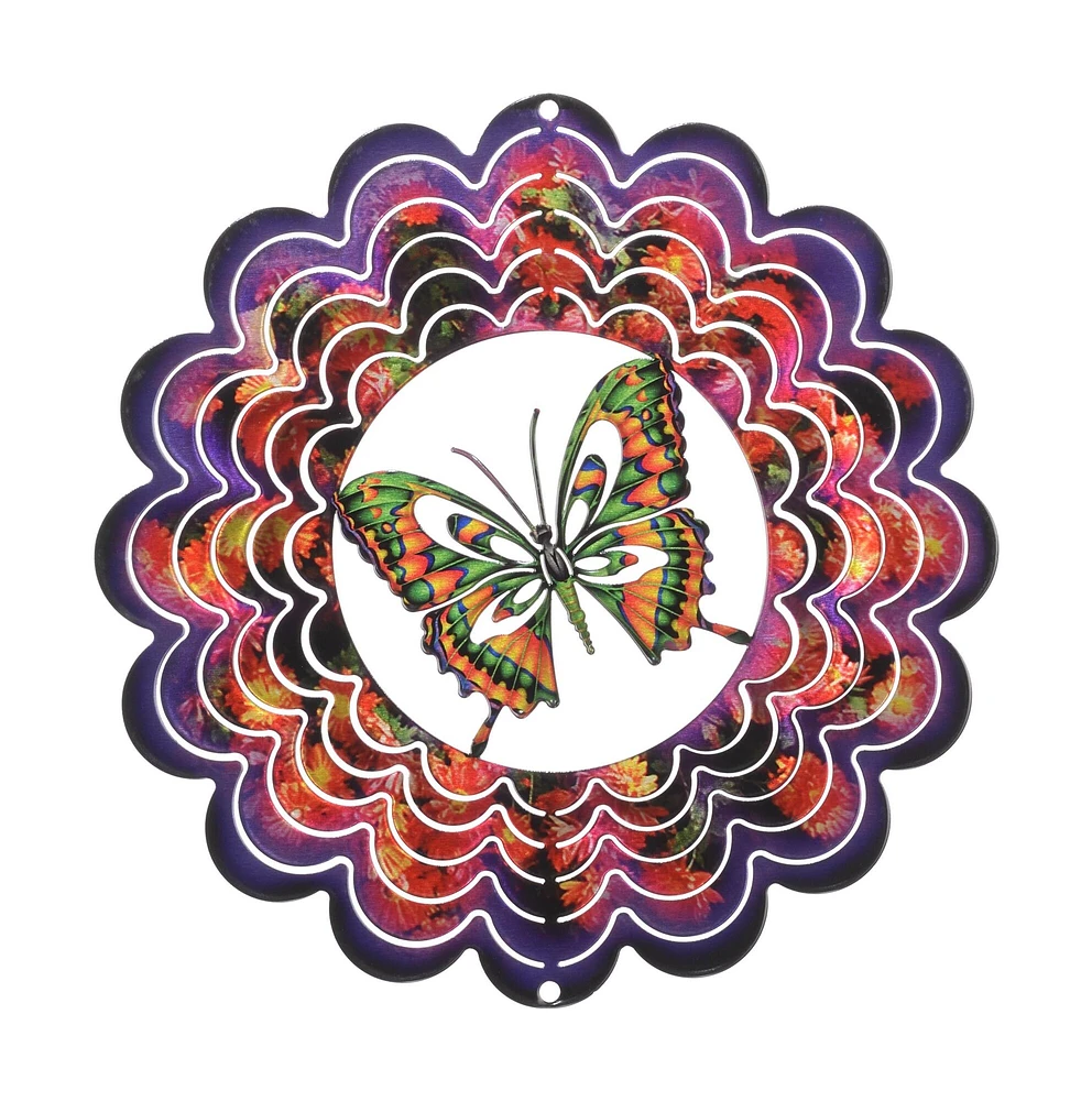 Kaleidoscope Butterfly Purple Wind Spinner