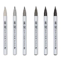 Kuretake Zig Clean Color Real Brush Pens - Cool Gray, Set of 6