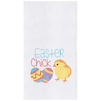 Easter Chick Embroidered Flour Sack Kitchen Towel Dishtowel