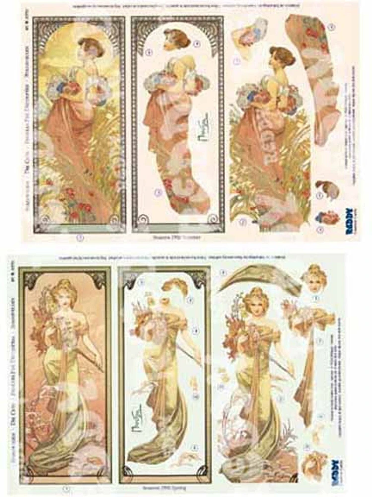 Reddy Creative Cards 3D Precut Alphonso Mucha Spring & Summer