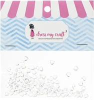 Dress My Craft Water Droplet Embellishments 100/Pkg-Clear Heart Droplets 1