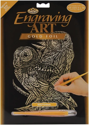Royal & Langnickel(R) Gold Foil Engraving Art Kit 8"X10"-Owls