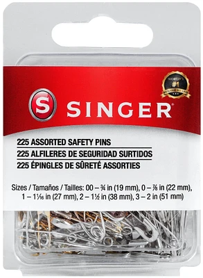 Singer Safety Pins-Sizes To 3 /Pkg