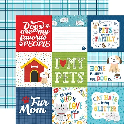 Pets Double-Sided Cardstock 12"X12"-4"X4" Journaling Cards
